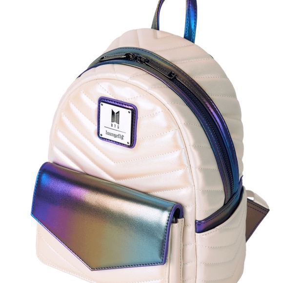 Loungefly Funko Pop! BTS Iridescent Quilted Mini Backpack - Picture 3 of 4